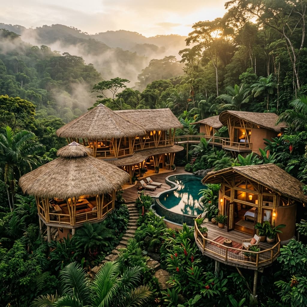 Luxury eco-architecture retreat in the Costa Rican jungle